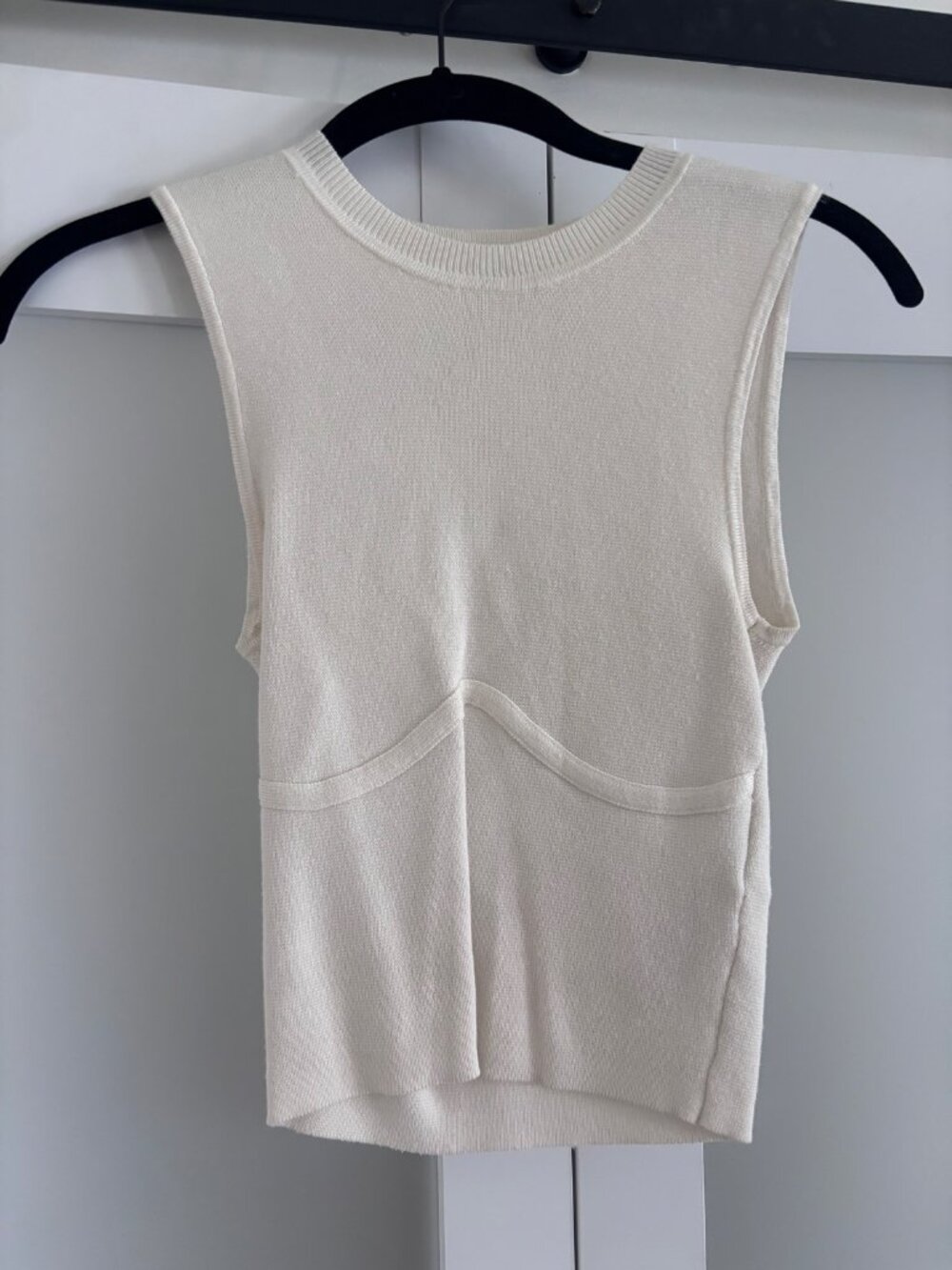 Abercrombie & Fitch Sleeveless Knit Sweater Vest Cream White XS